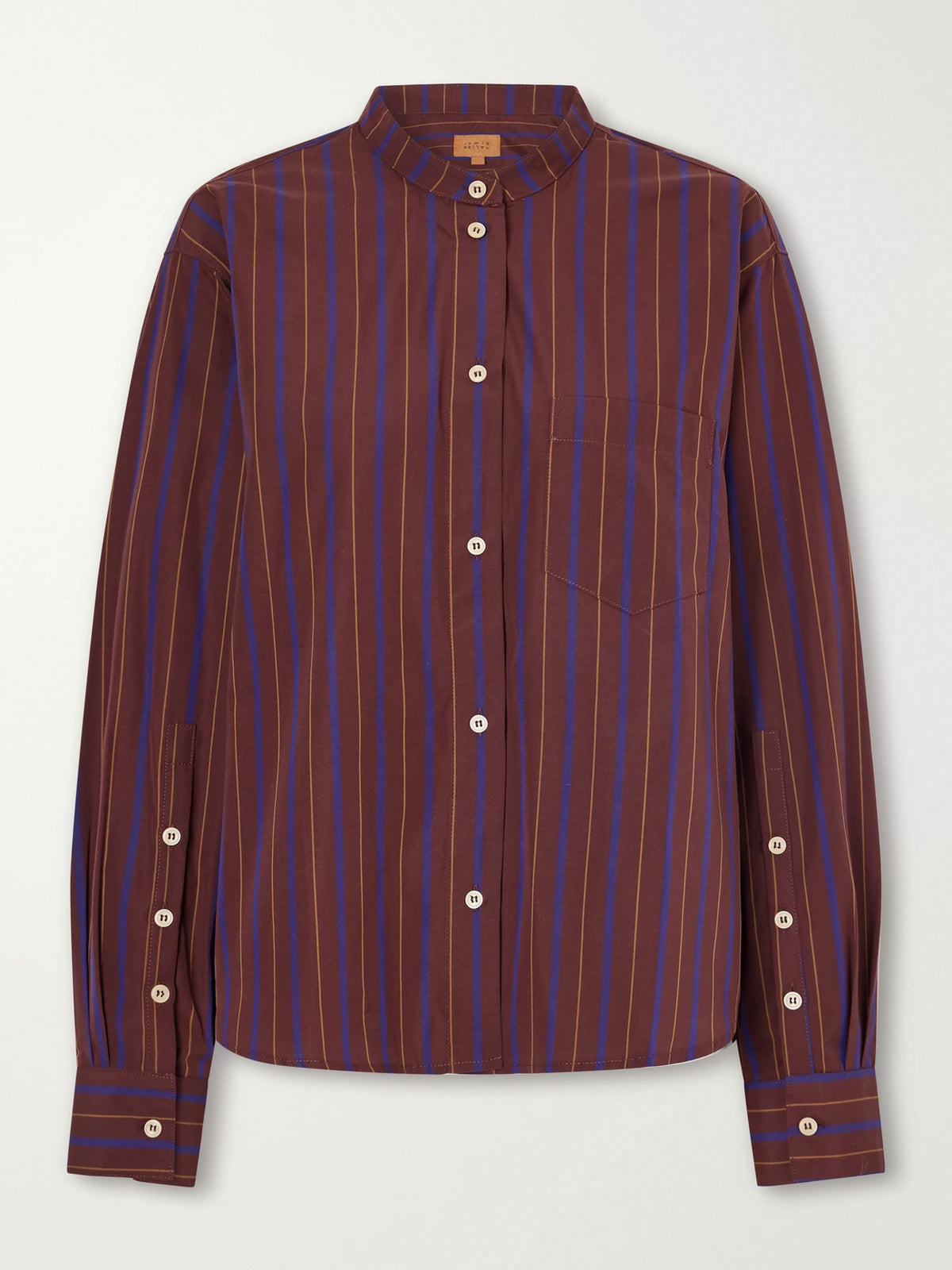 Jamie Haller The Editor Striped Cotton And Silk-blend Poplin Shirt