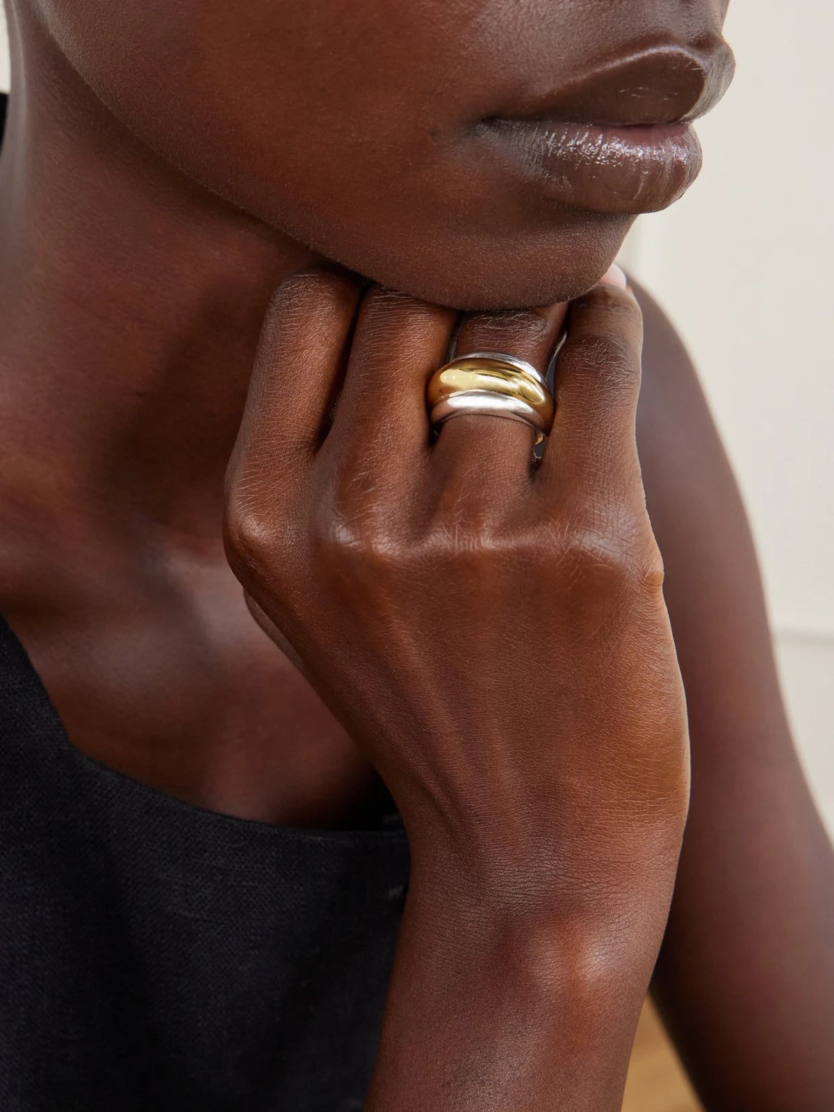 Image of Rings. Product name - The Zoe Gold-plated Ring in Multi colour by brand - LIÉ STUDIO