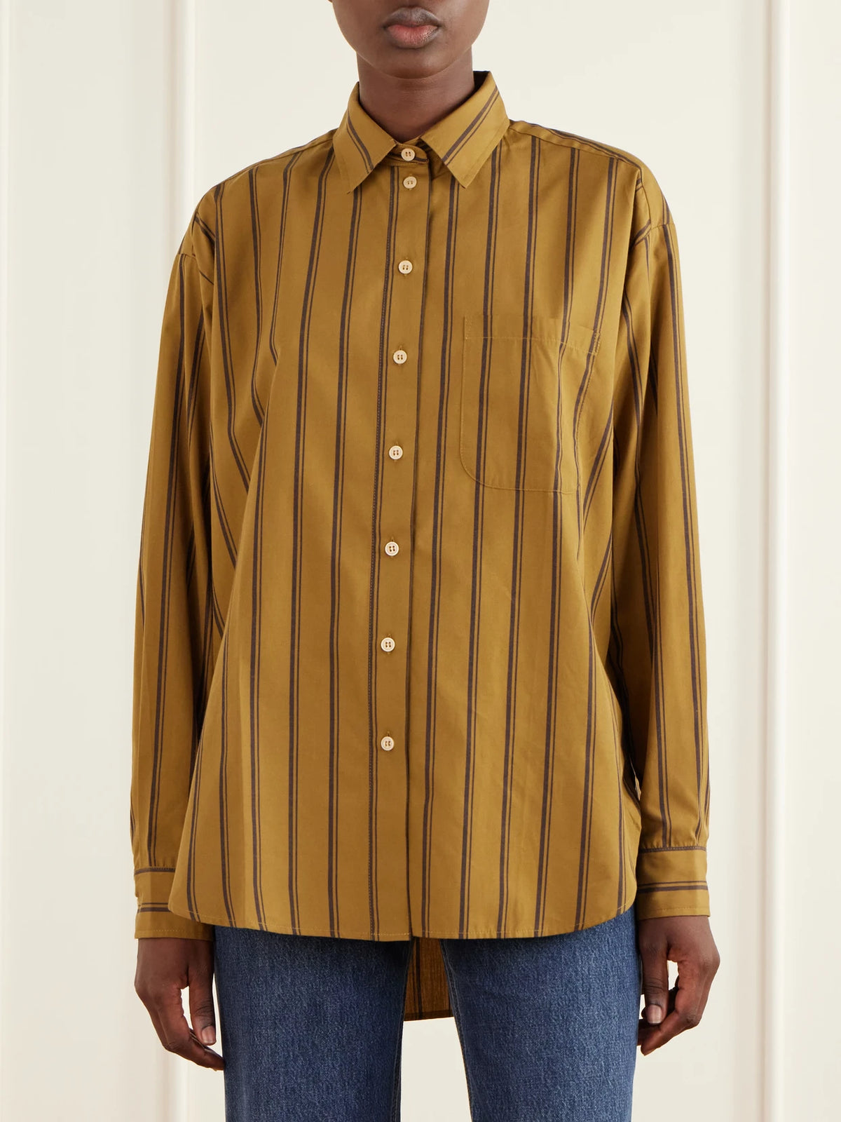 Jamie Haller The Essential Striped Cotton And Silk-blend Shirt