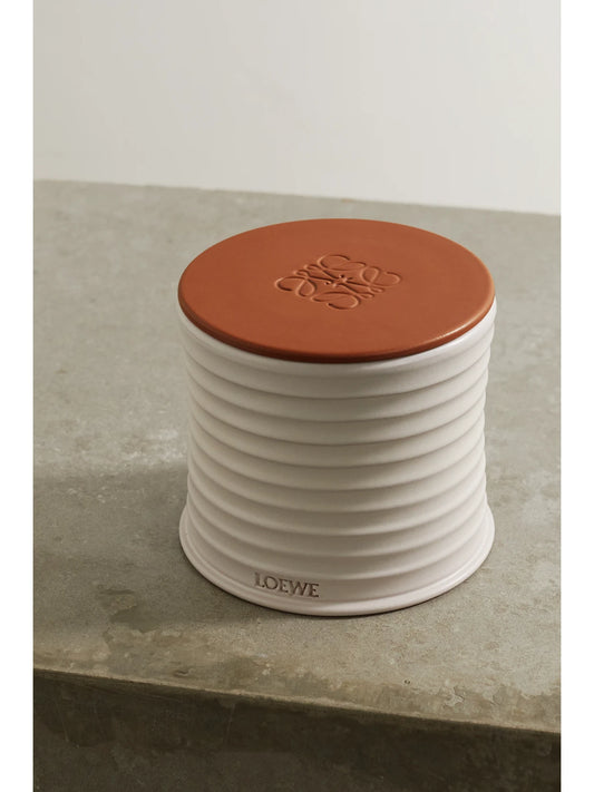Image of Perfumes & Colognes. Product name - Medium Ceramic Candle Lid in Tan colour by brand - LOEWE PERFUMES