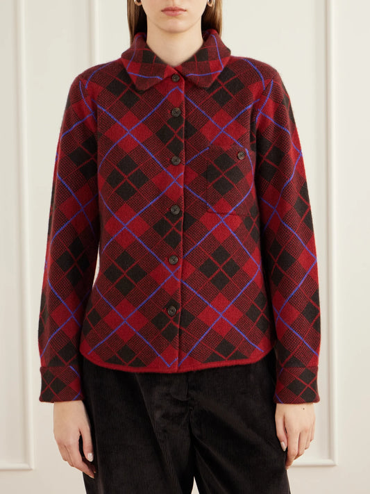Guest In Residence Dylan Checked Cashmere Cardigan