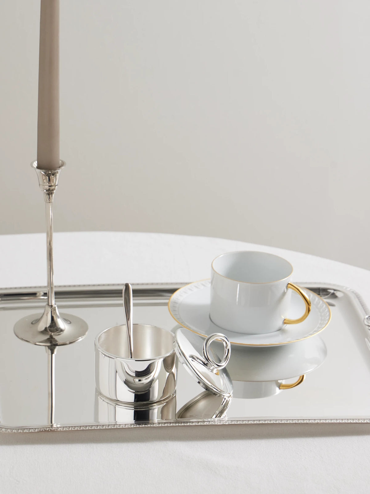 Image of Tableware. Product name - Vertigo Silver-plated Sugar Bowl in Multi colour by brand - Christofle