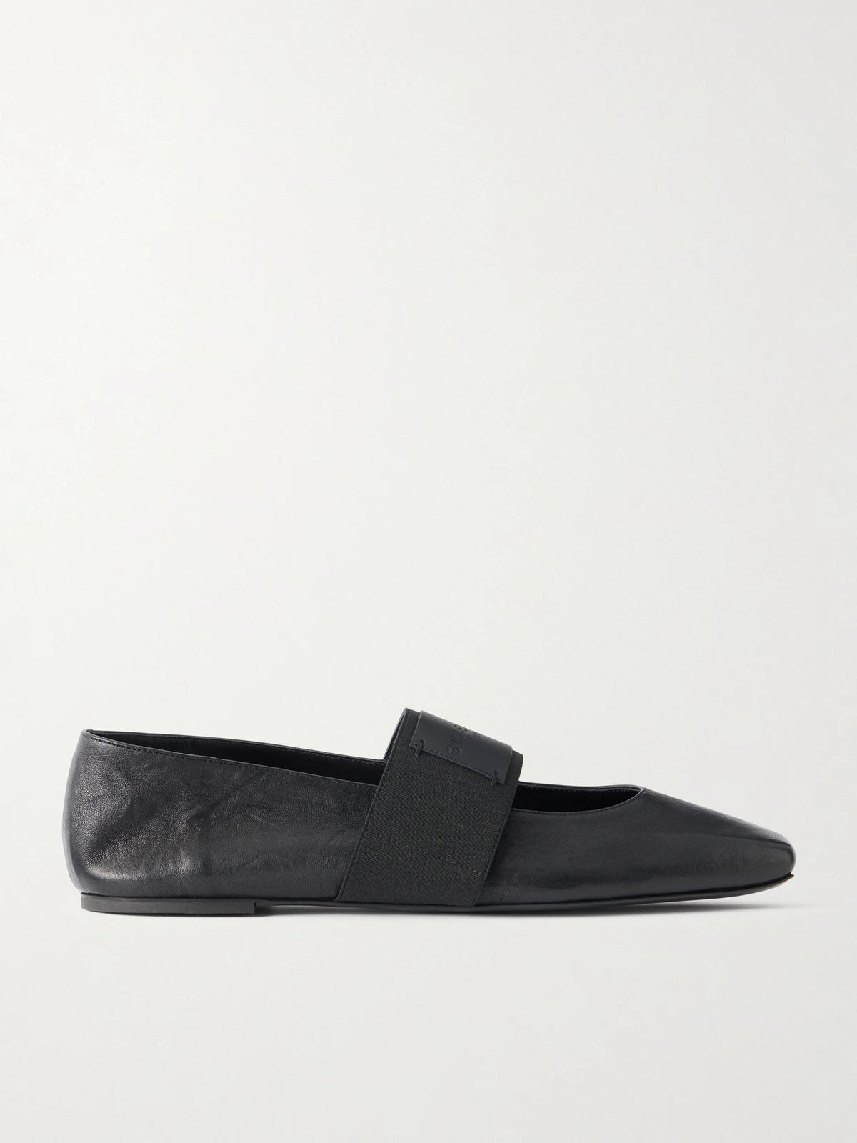 Logo-appliquéd Leather Ballerina Flats