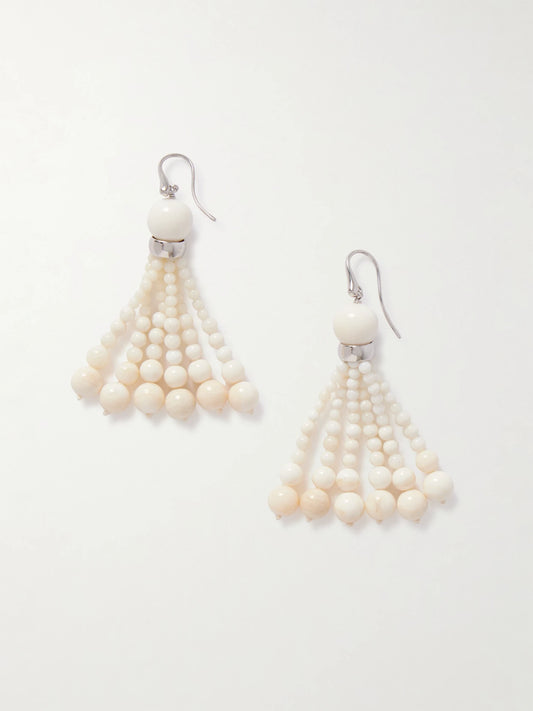 Venice Opera Silver Stone Earrings