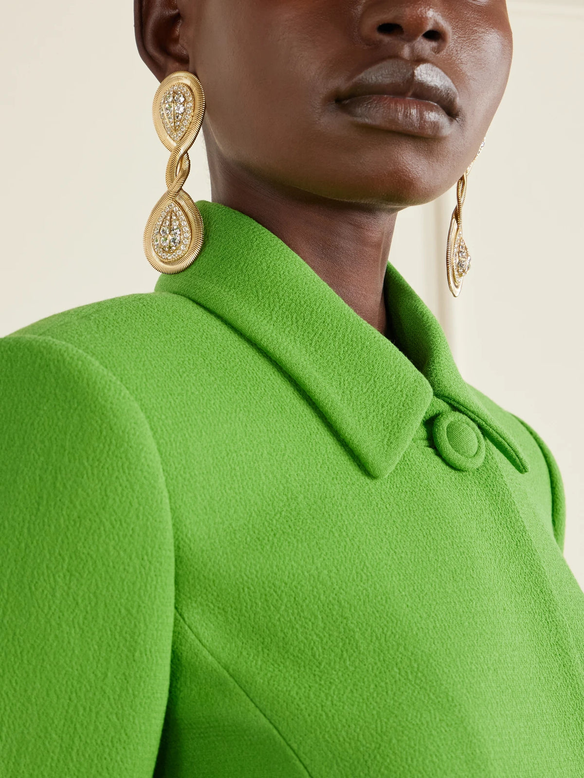 Image of Earrings. Product name - Gold-tone Crystal Earrings in Multi colour by brand - Valentino Garavani