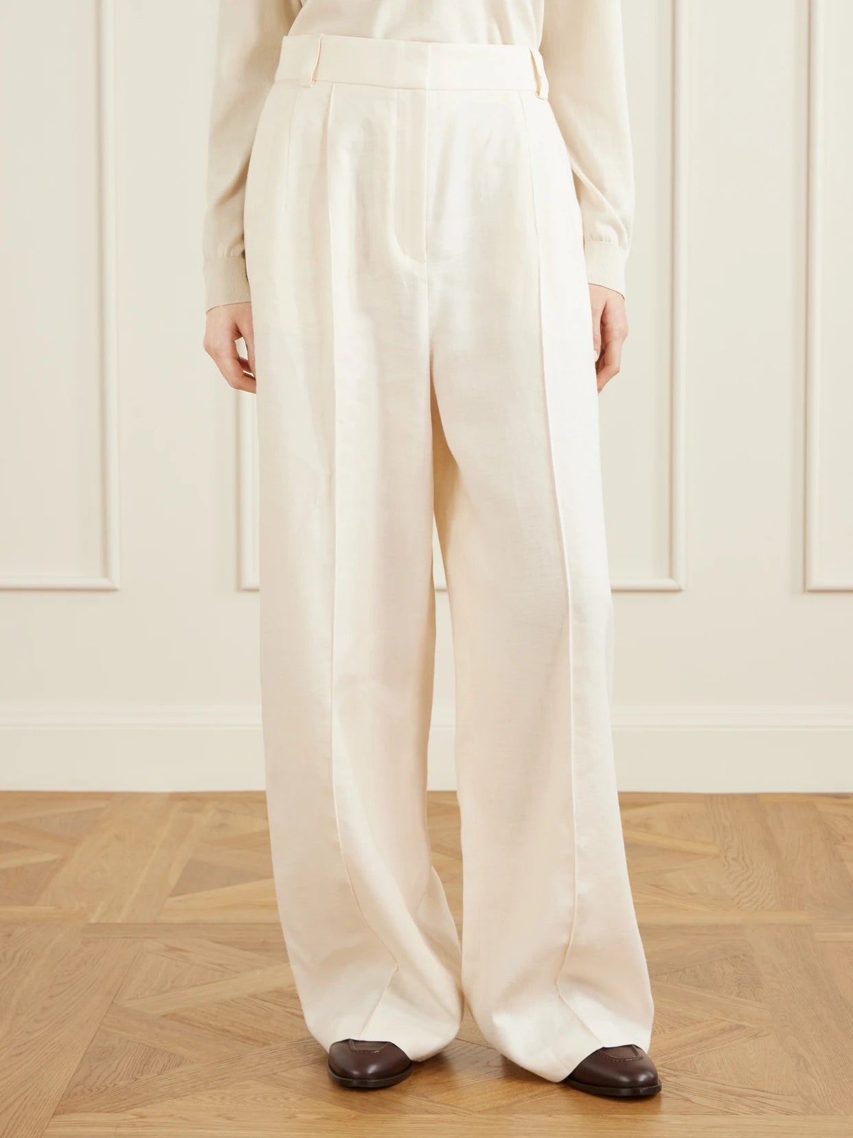 Lodger Linen And Wool-blend Wide-leg Pants