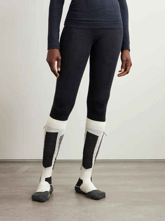 Image of Accessories. Product name - Sk2 Jacquard-knit Ski Socks in Gray colour by brand - FALKE Ergonomic Sport System