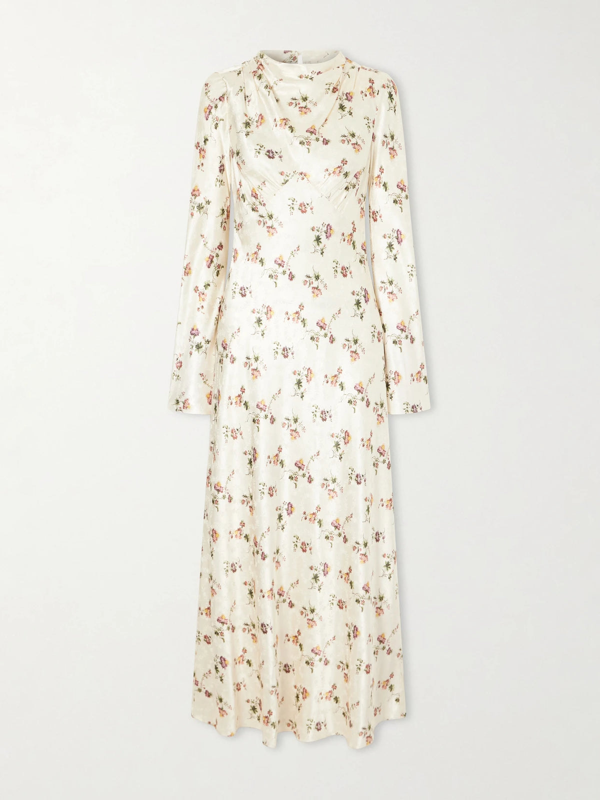 DÔEN Floral-printed Satin Maxi Dress