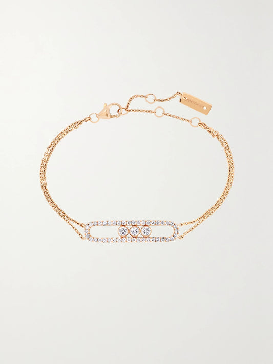 Move Classic 18-karat Pink Gold Diamond Bracelet
