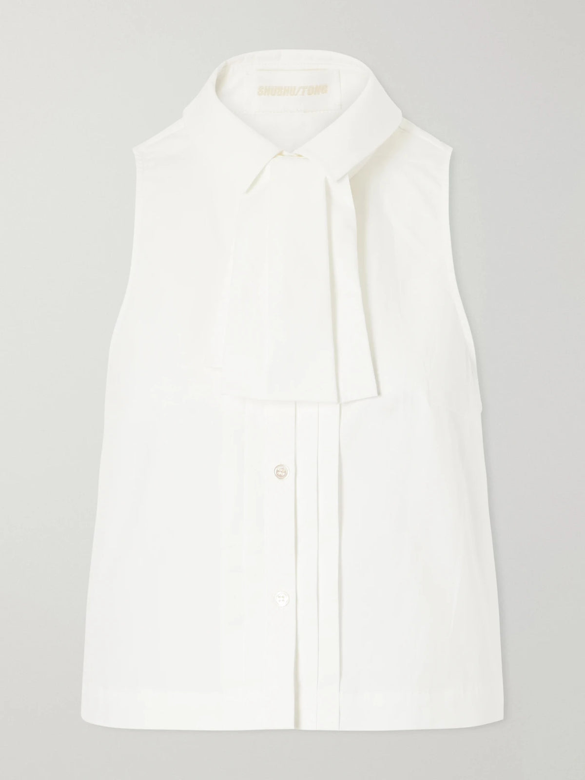 SHUSHU/TONG Tie-detailed Cotton-poplin Blouse