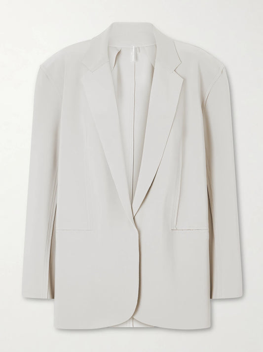 Image of Coats & Jackets. Product name - Single-breasted Stretch-jersey Blazer in Gray colour by brand - Norma Kamali
