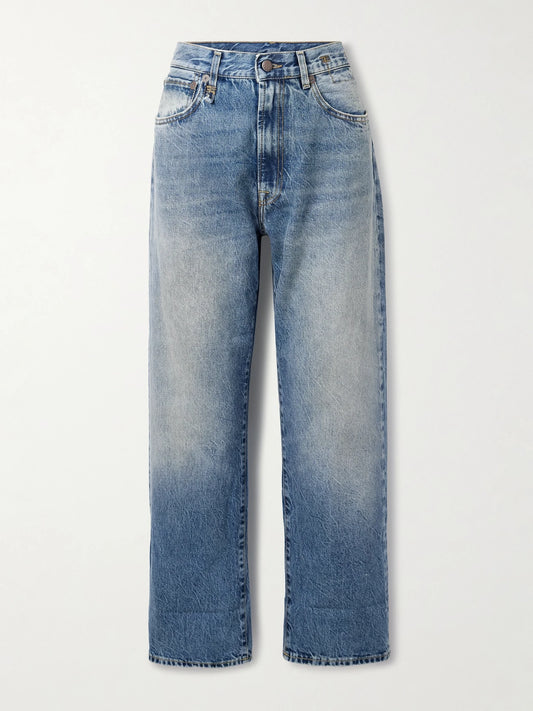 Image of Jeans. Product name - X-boyfriend Jeans in Mid denim colour by brand - R13