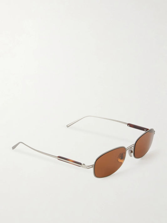 Square-frame Silver-tone And Acetate Sunglasses