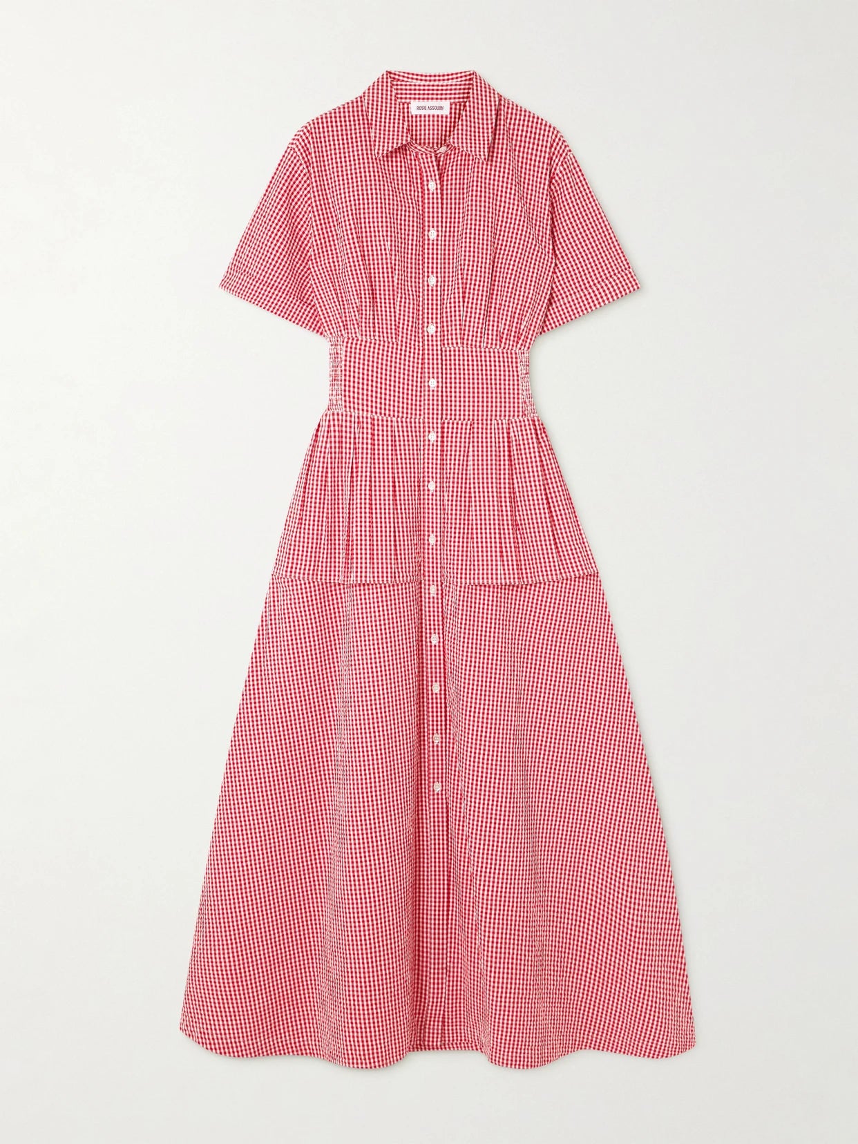 Boogie Woogie Bugle Boy Gingham Cotton-seersucker Maxi Shirt Dress