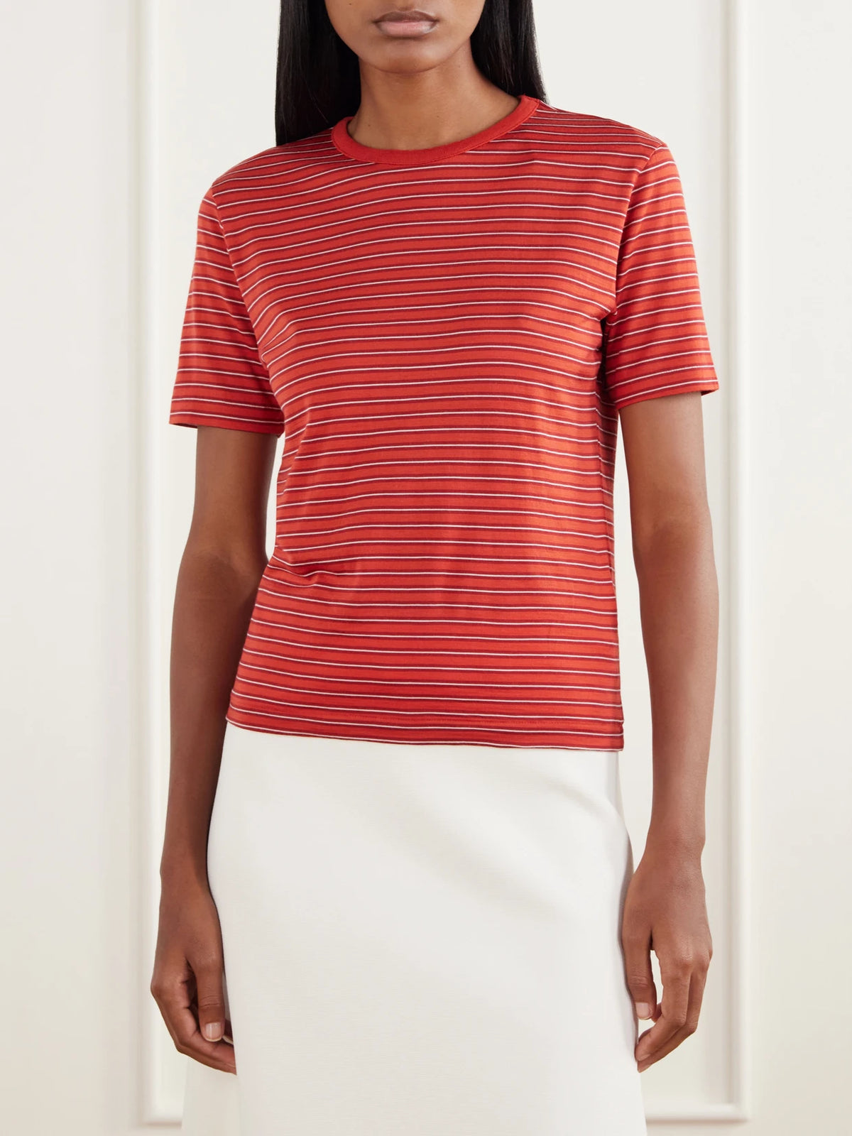 Auralee Striped Wool-jersey T-shirt