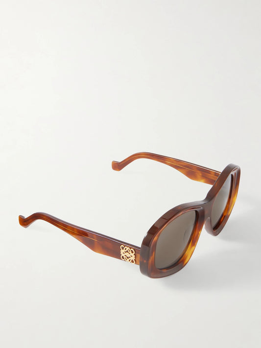 Loewe Anagram Round-frame Tortoiseshell Acetate Sunglasses