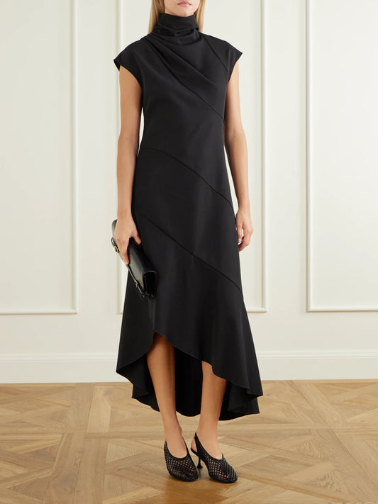 Image of Dresses. Product name - Elodine Draped Jersey Maxi Dress in Black colour by brand - Proenza Schouler