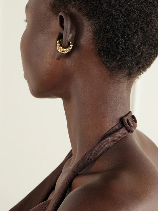 Image of Earrings. Product name - Plaka Gold-plated Ear Cuffs in Multi colour by brand - Paola Sighinolfi