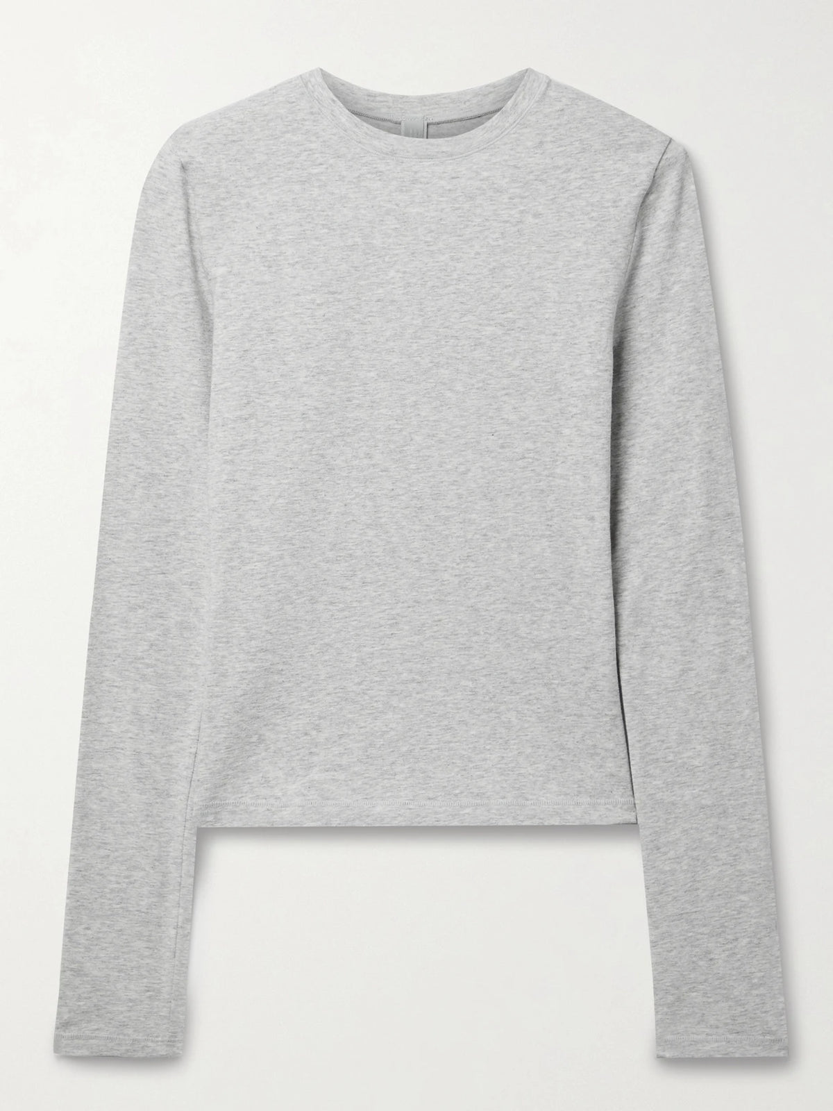 Stretch-cotton Jersey Top - Light Heather Gray