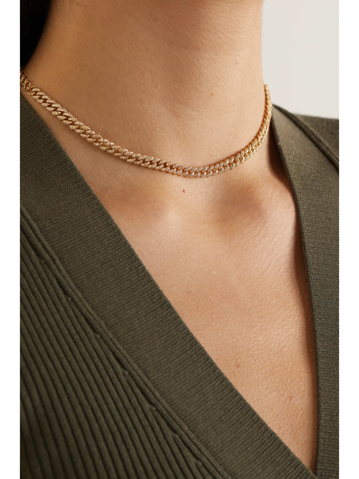 Image of Necklaces. Product name - Mini 18-karat Gold Diamond Choker in Multi colour by brand - SHAY