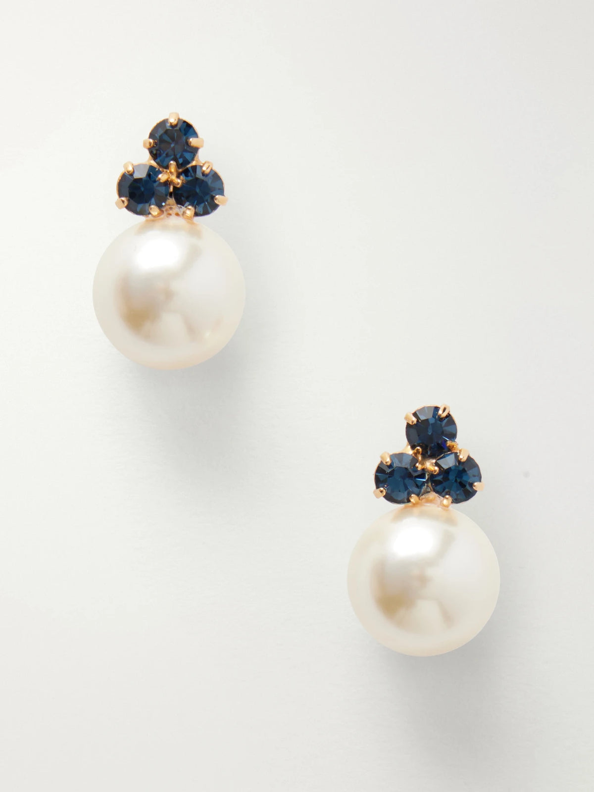 Belen Gold-tone, Sapphire And Pearl Earrings