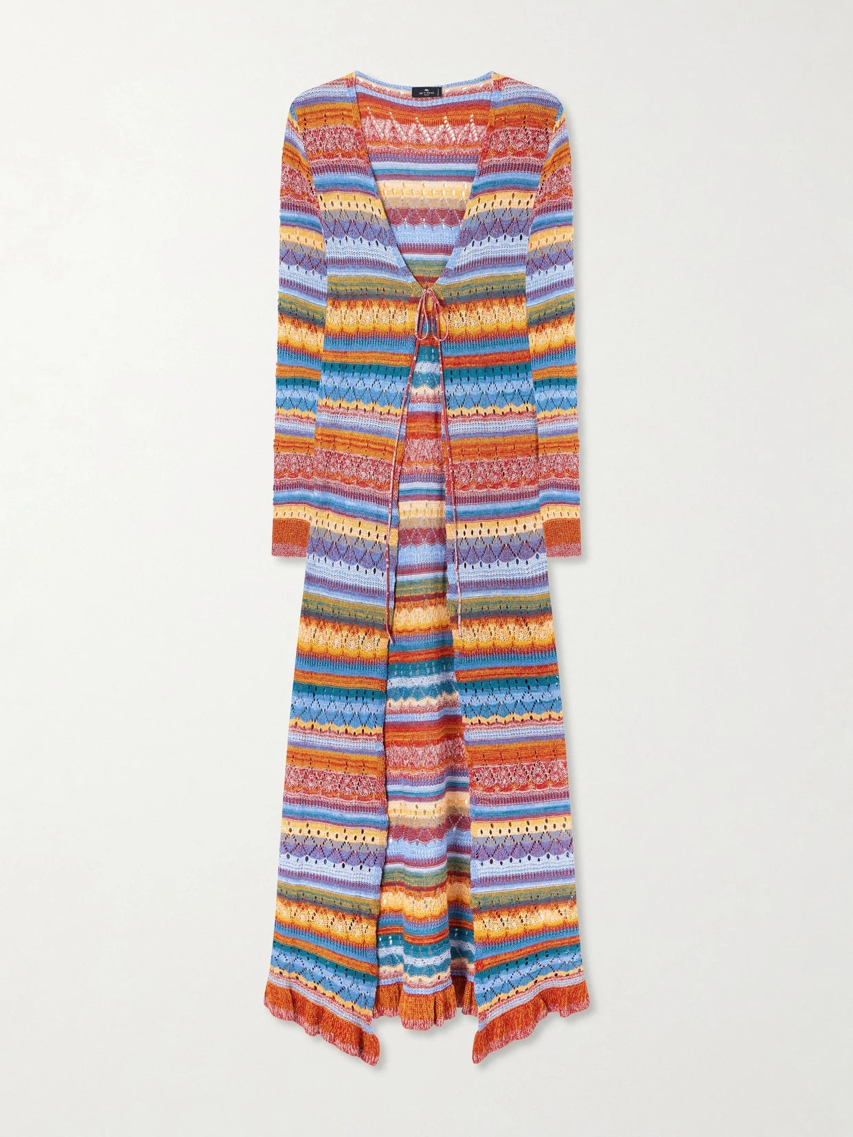 Striped Pointelle-knit Cotton Cardigan