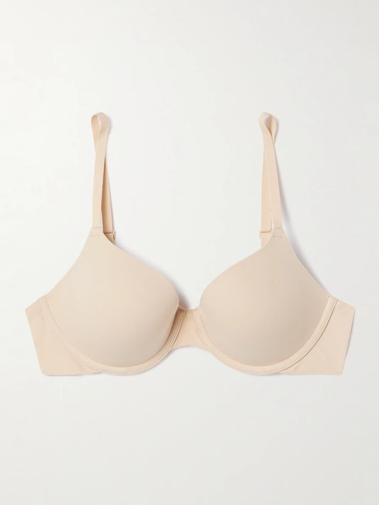 Image of Lingerie. Product name - Fits Everybody T-shirt Bra in Sand colour by brand - SKIMS