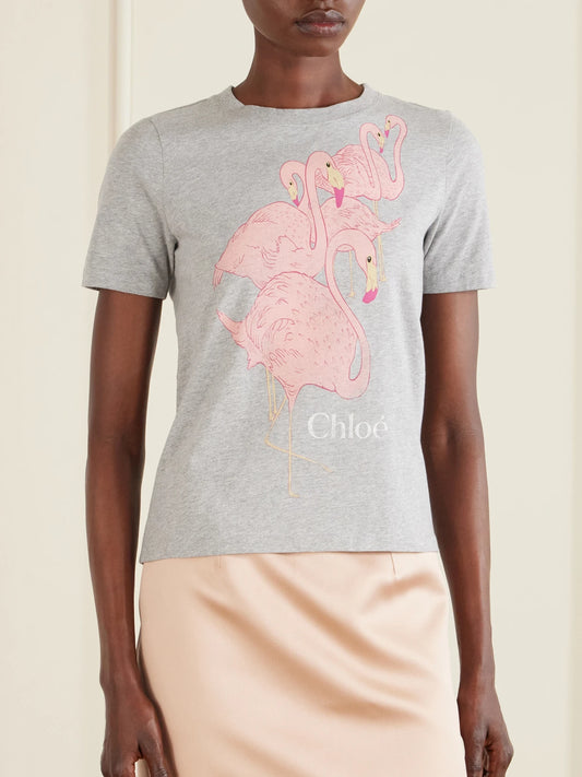 Chloé Printed Cotton-jersey T-shirt