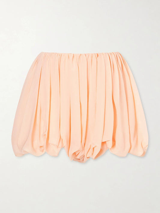 Pleated Silk-charmeuse Shorts