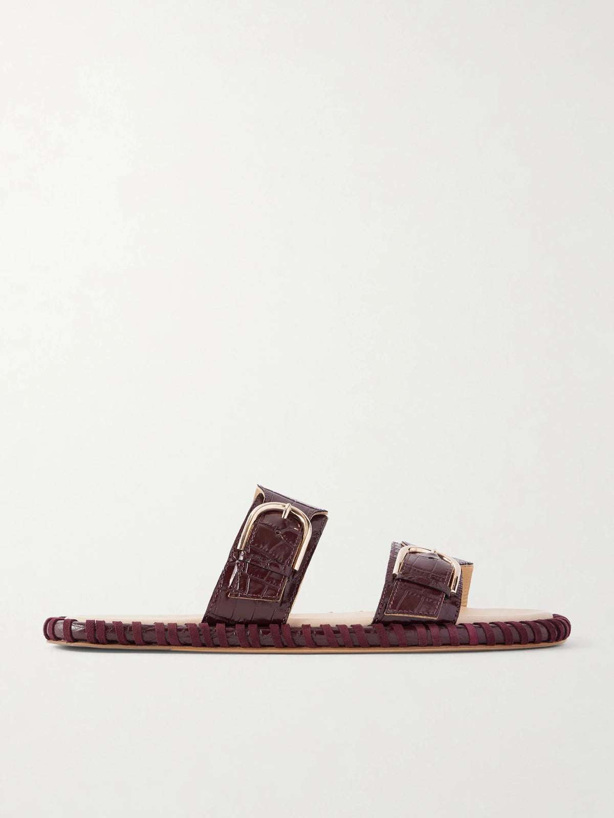 Sage Croc-effect Leather Flats