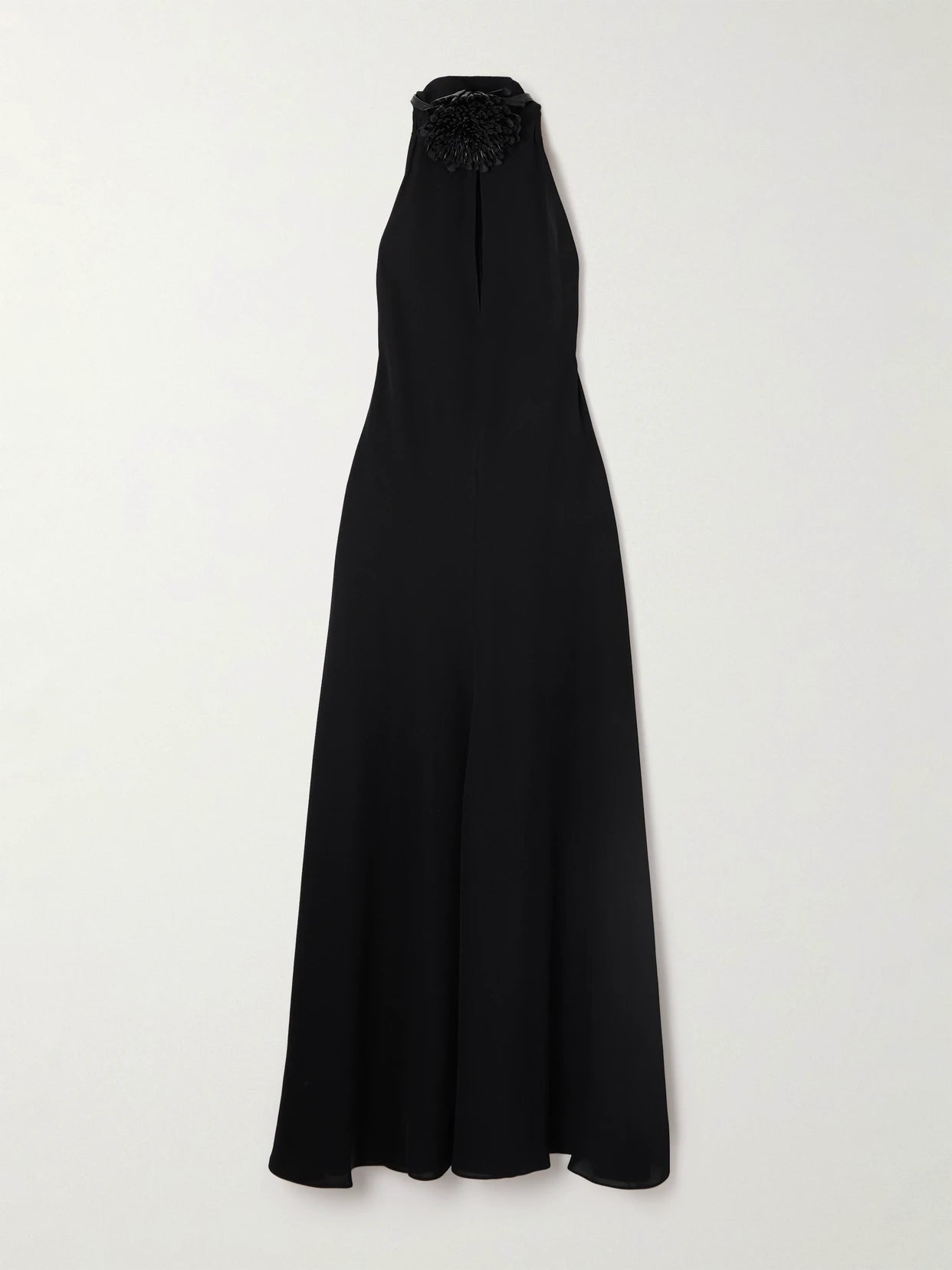 Image of Dresses. Product name - Cut-out Embellished Leather-trimmed Crepe Midi Dress in Black colour by brand - Alaïa