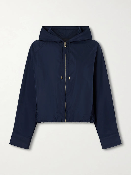 Image of Coats & Jackets. Product name - Hooded Shell Jacket in Navy colour by brand - Alaïa
