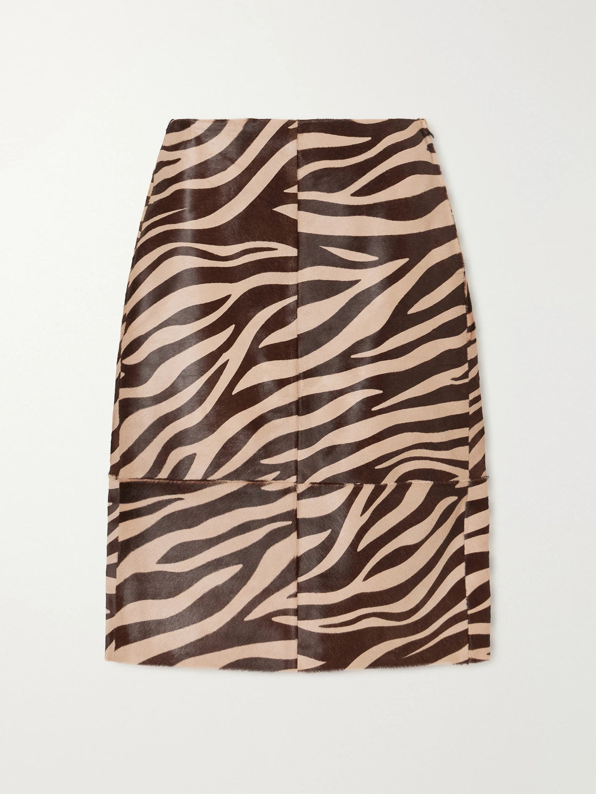 ARMA Nathaly Paneled Zebra-print Calf-hair Knee-length Skirt