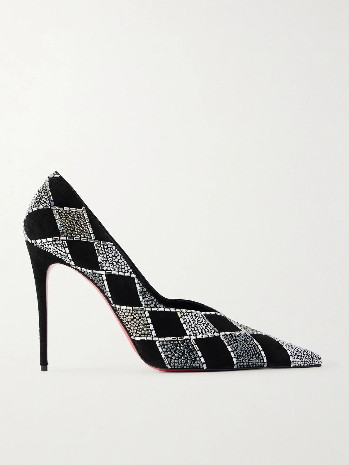 Doria 100 Crystal-embellished Suede Pumps