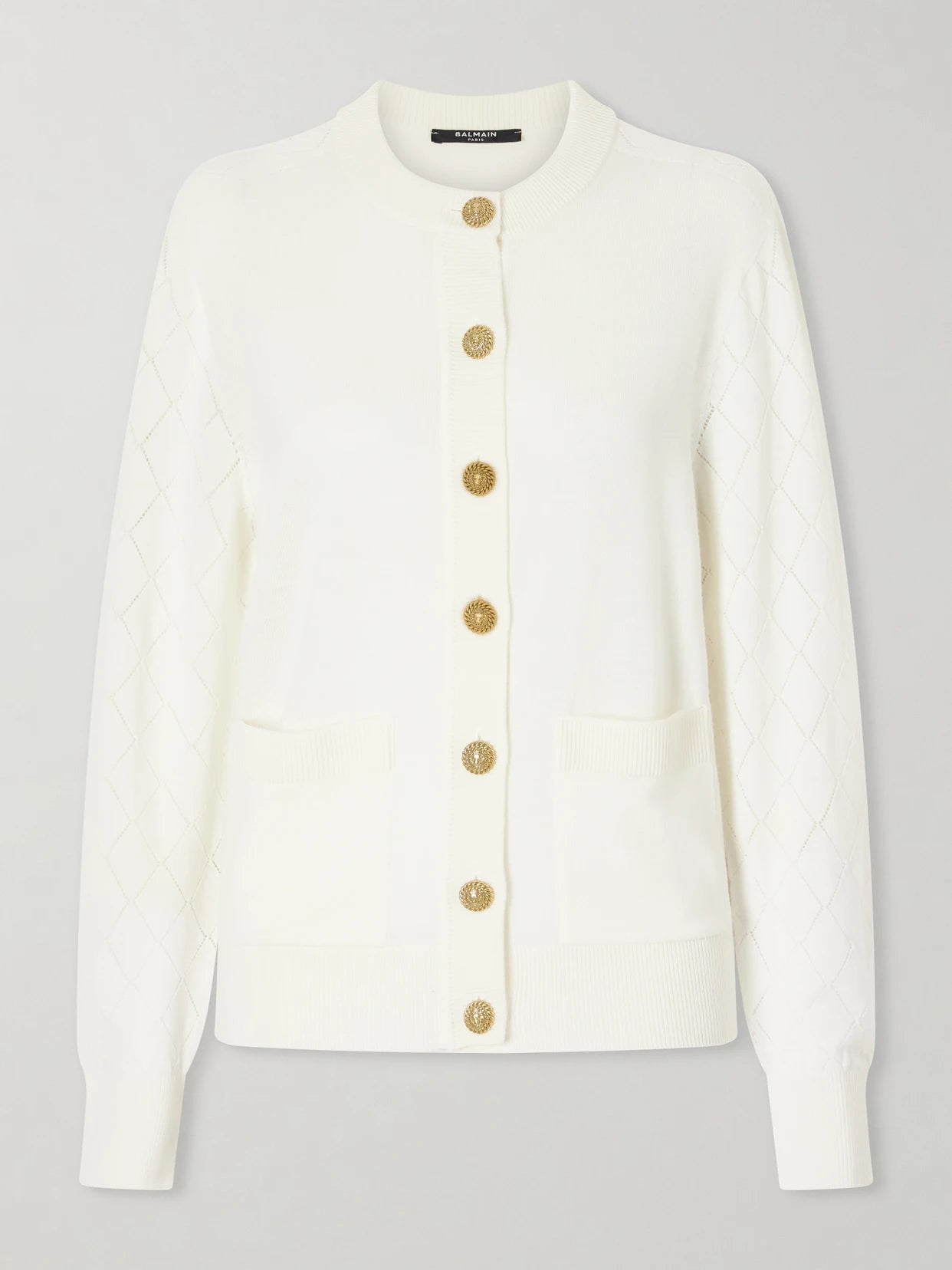 Cotton Pointelle-knit Cardigan