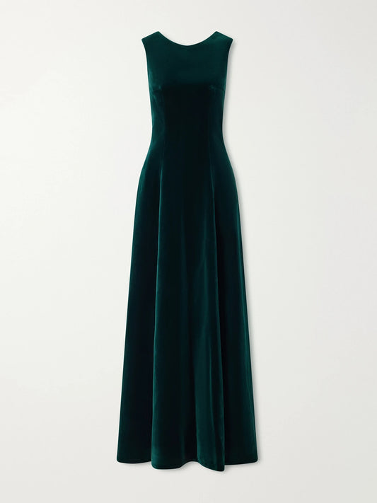 Emilia Wickstead Nodin Open-back Cotton-velvet Gown