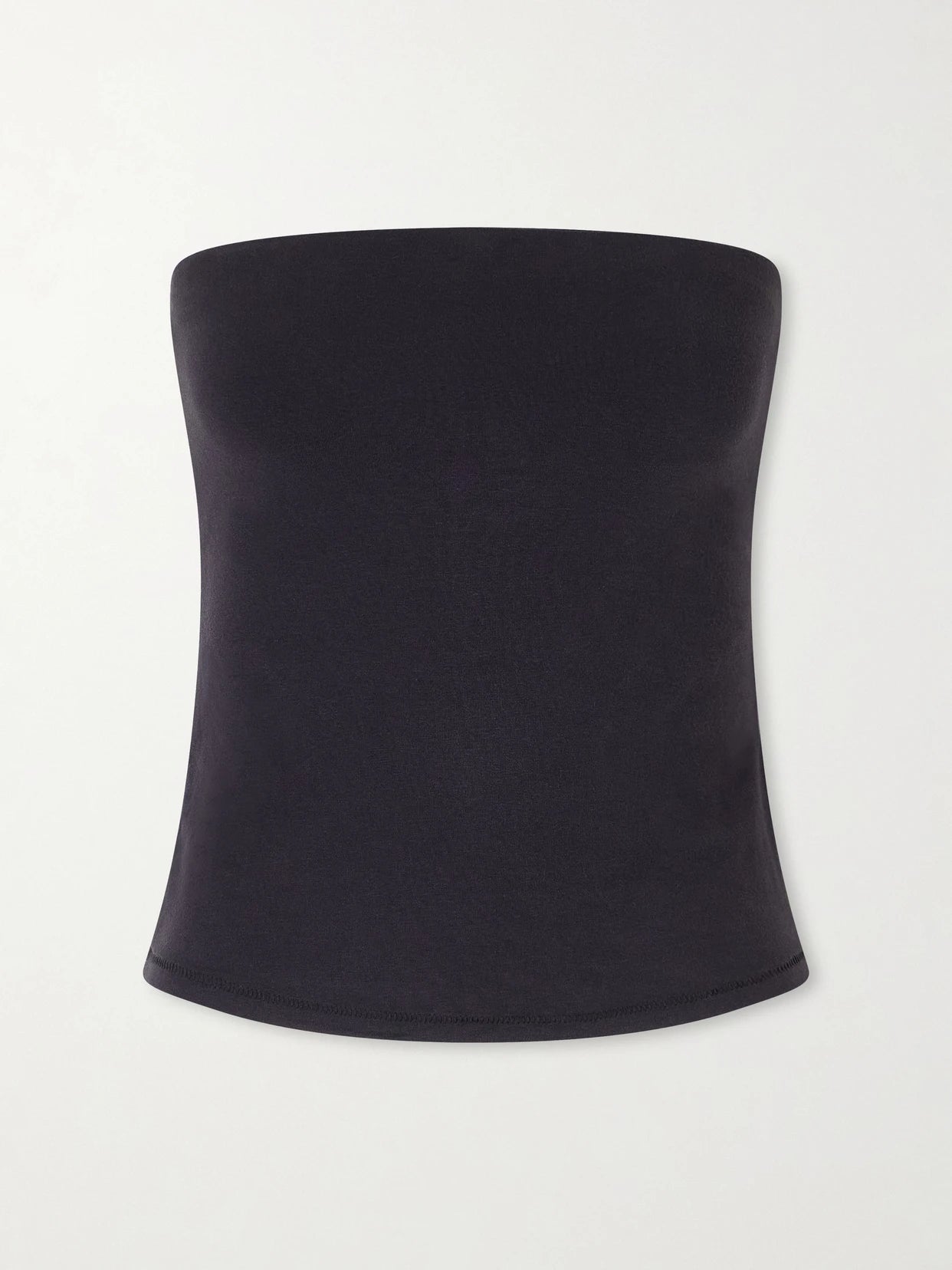 Image of Sleepwear & Loungewear. Product name - Cotton-blend Jersey Tube Top - Soot in Dark gray colour by brand - SKIMS