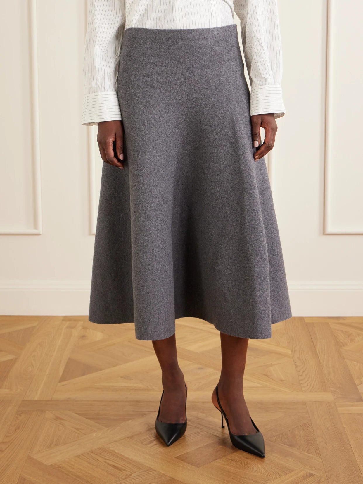 The Miller Wool-felt Midi Skirt