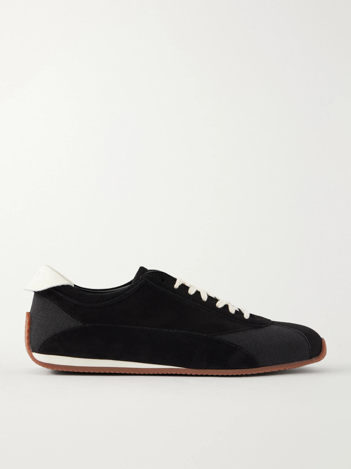 Berenices Leather-trimmed Suede And Canvas Sneakers