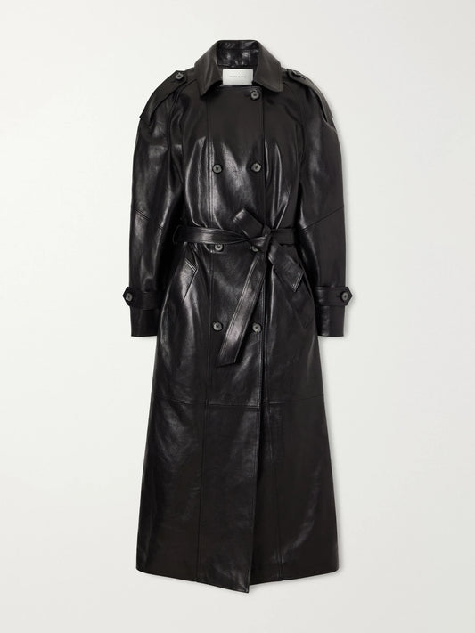 Magda Butrym Double-breasted Full-grain Leather Trench Coat