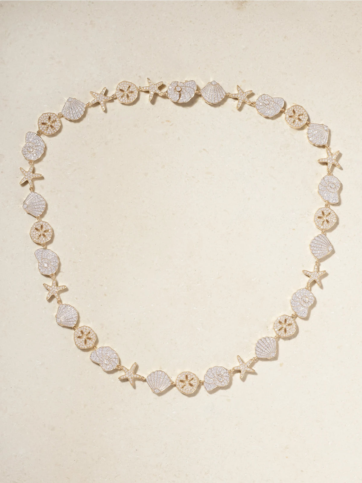 Sea Life 18-karat Yellow And White Gold Diamond Necklace