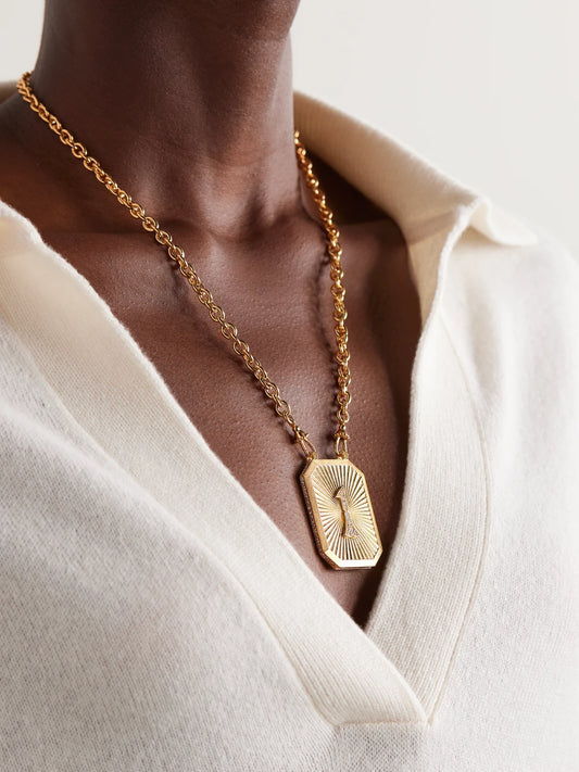 Image of Necklaces. Product name - You Are The One 18-karat Gold Diamond Necklace in Multi colour by brand - Marie Lichtenberg