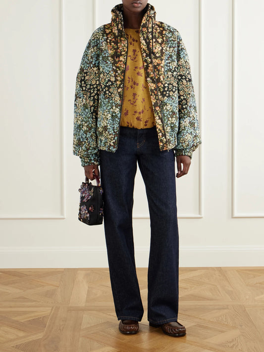 Image of Coats & Jackets. Product name - Floral-jacquard Jacket in Multi colour by brand - Dries Van Noten