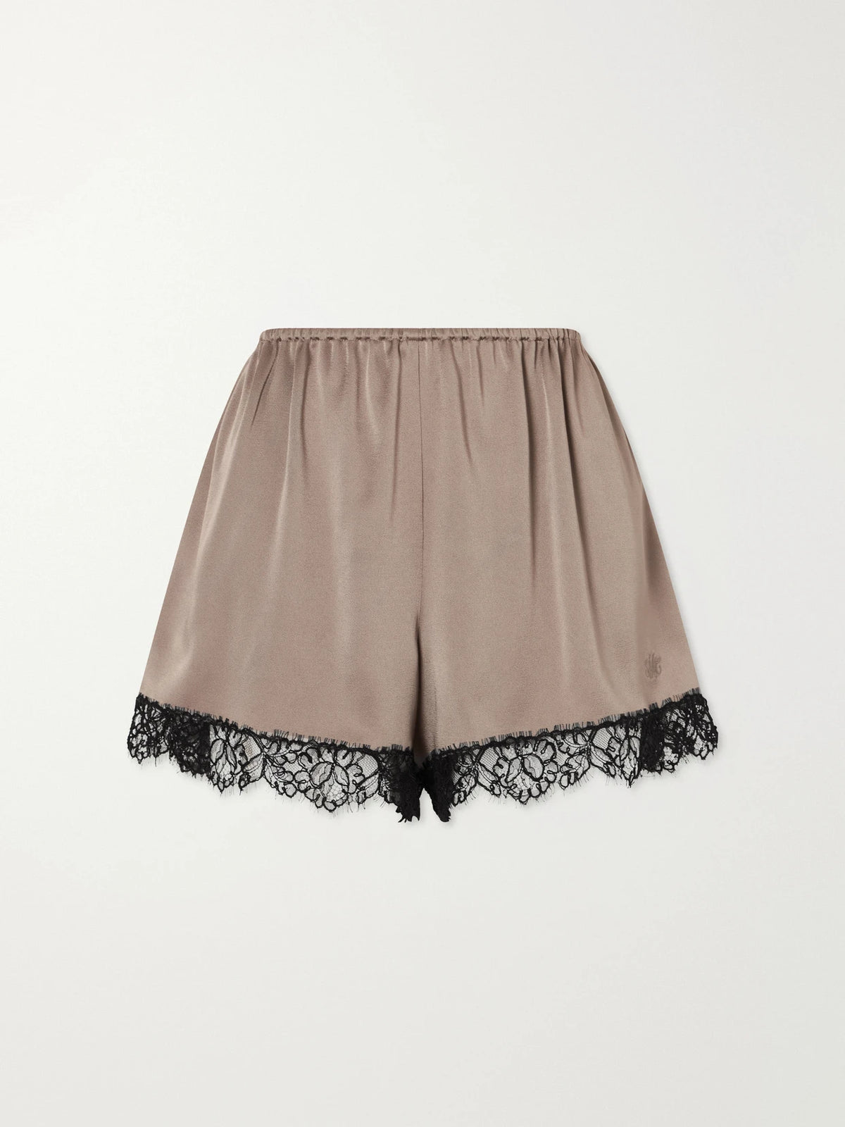 Stella McCartney Lace-trimmed Embroidered Satin Shorts