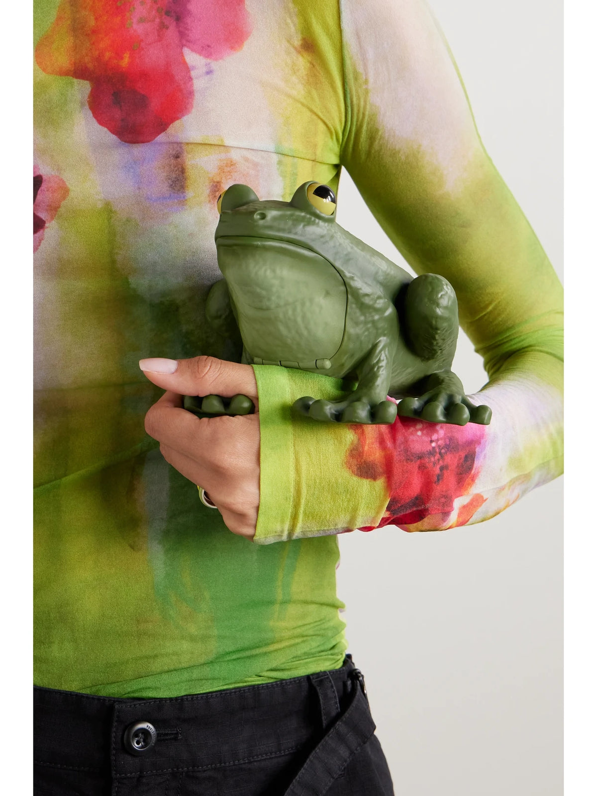 Image of Bags. Product name - Frog Resin Clutch in Green colour by brand - JW Anderson