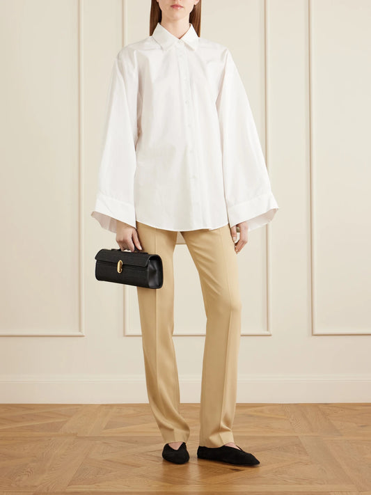 Savette Slim Symmetry Woven Leather Tote