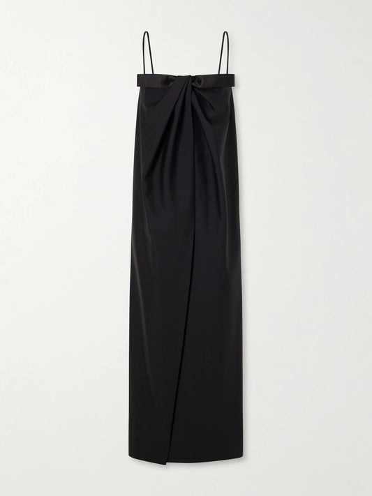 Bow-detailed Wool And Mohair-blend Maxi Dress