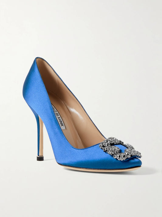 Hangisi 105 Crystal-embellished Satin Pumps