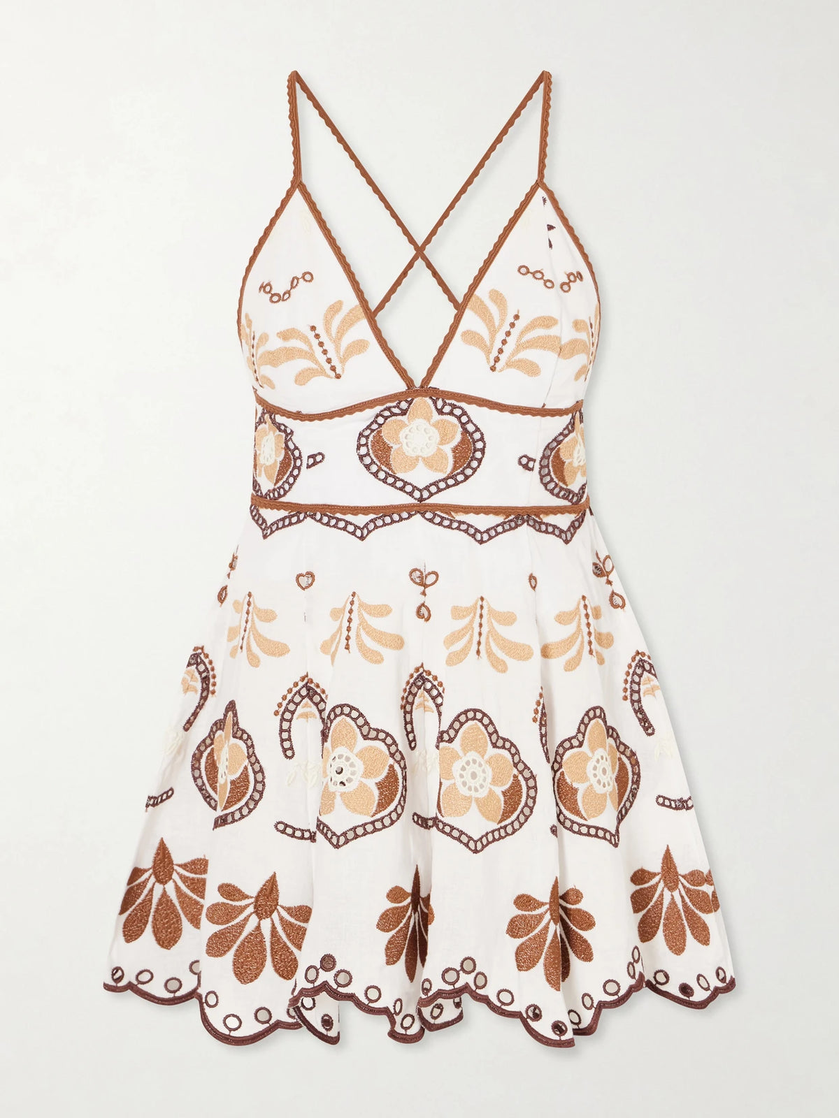 Jela Broderie Anglaise Cotton-blend Mini Dress