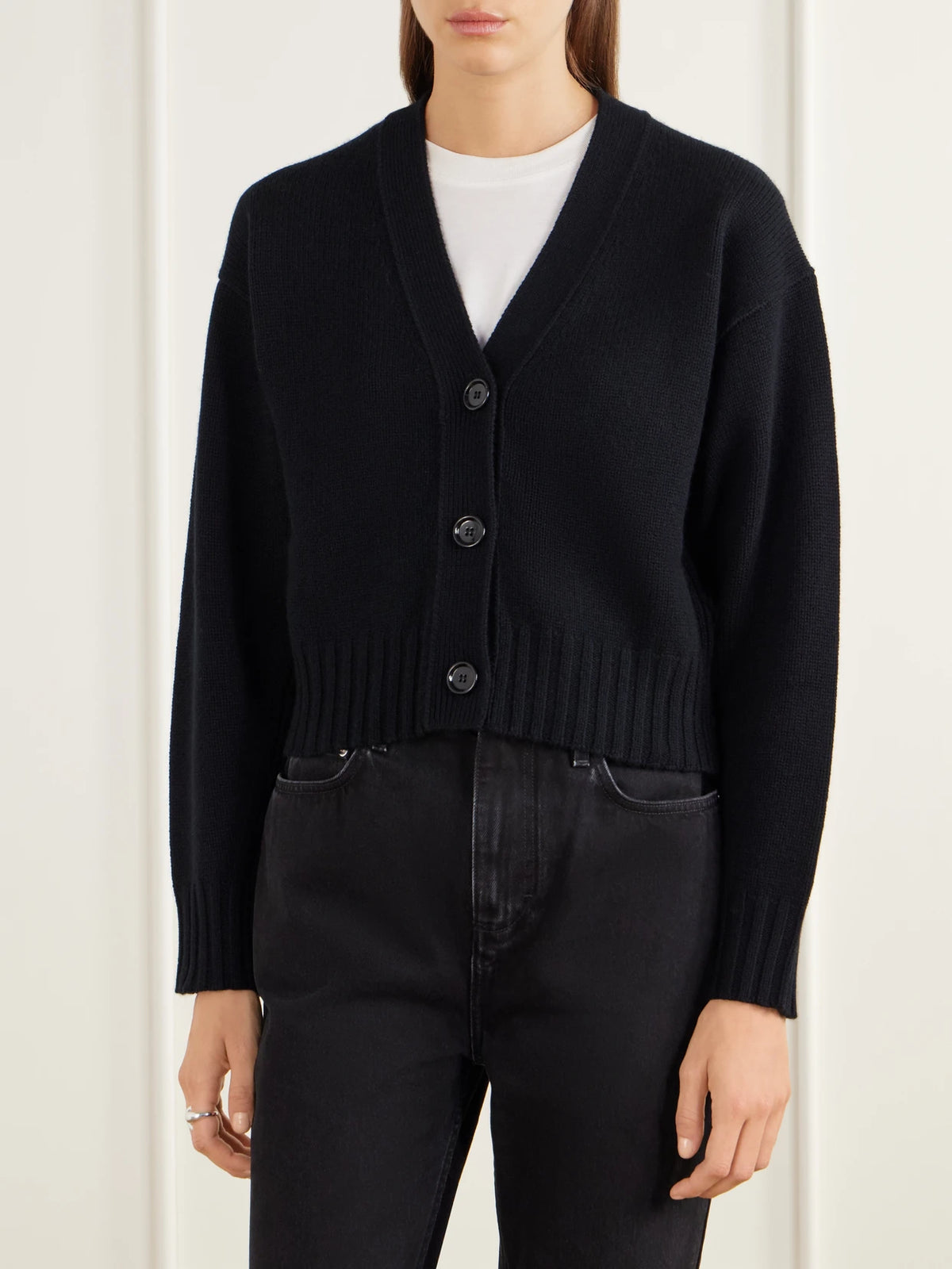 Allude Cropped Wool And Cashmere-blend Cardigan